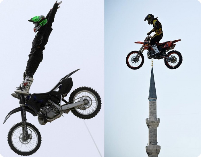 Головокружительные мототрюки