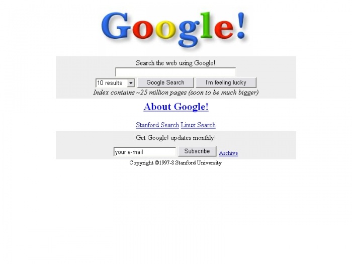 Первые дизайны популярных сайтов (7 фото)